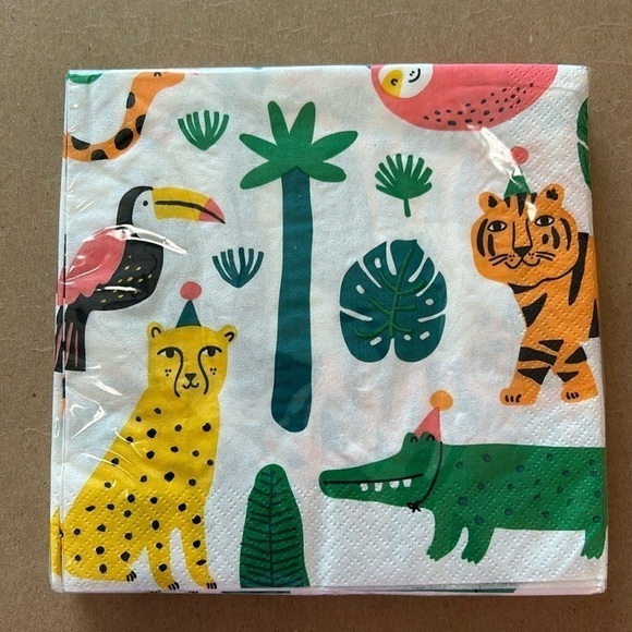 NWT Spritz birthday party napkins 20 count Adorable zoo animals in party hats ♥ - Picture 1 of 3